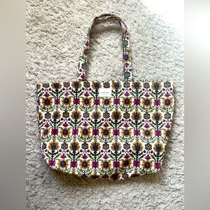 Sezane Floral Canvas Tote Bag